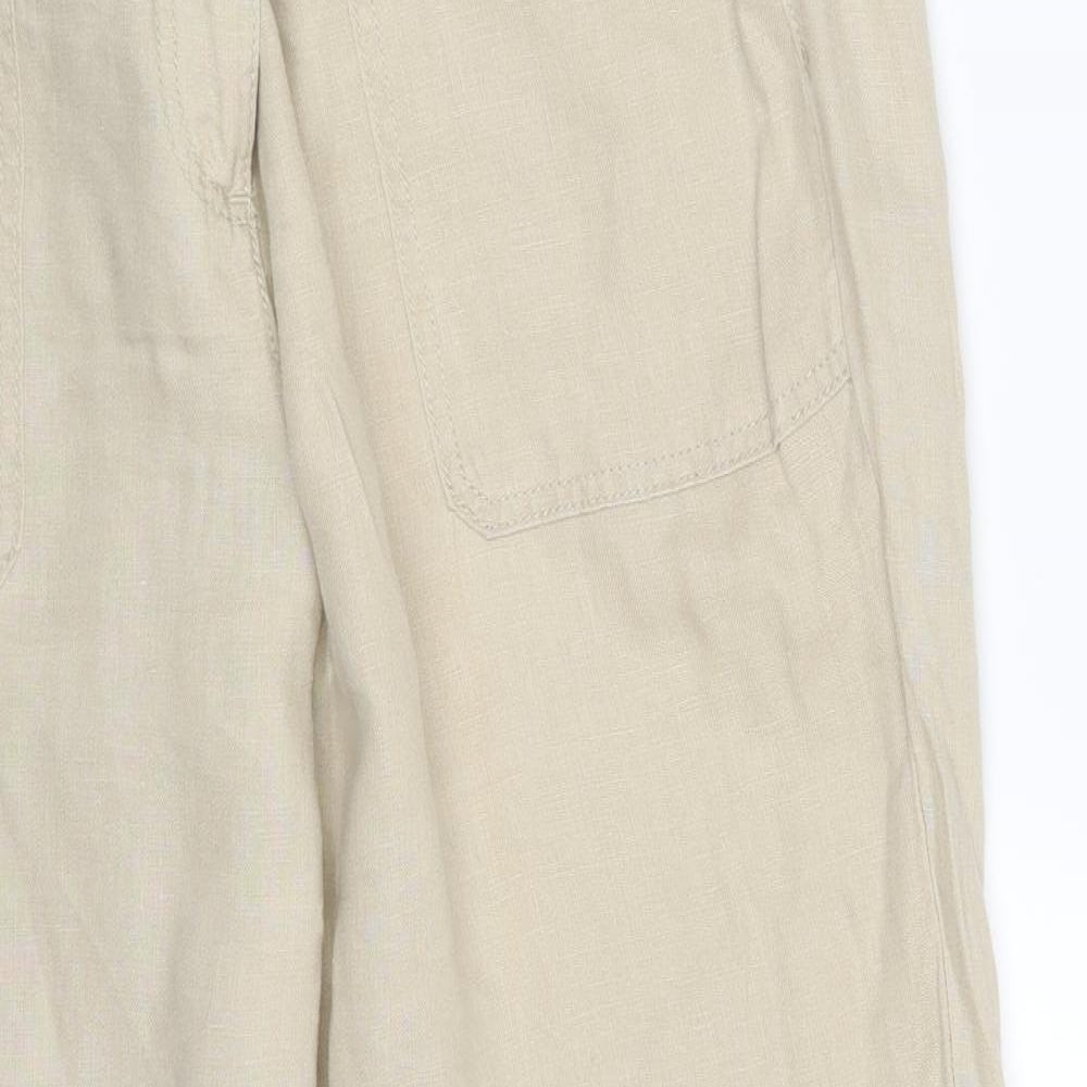M&S Womens Beige   Bloomer Trousers Size 16 L28 in