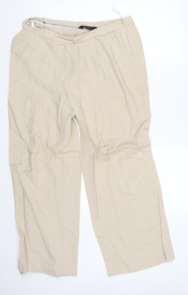 Dorothy Perkins Womens Beige   Bloomer Trousers Size 14 L27 in