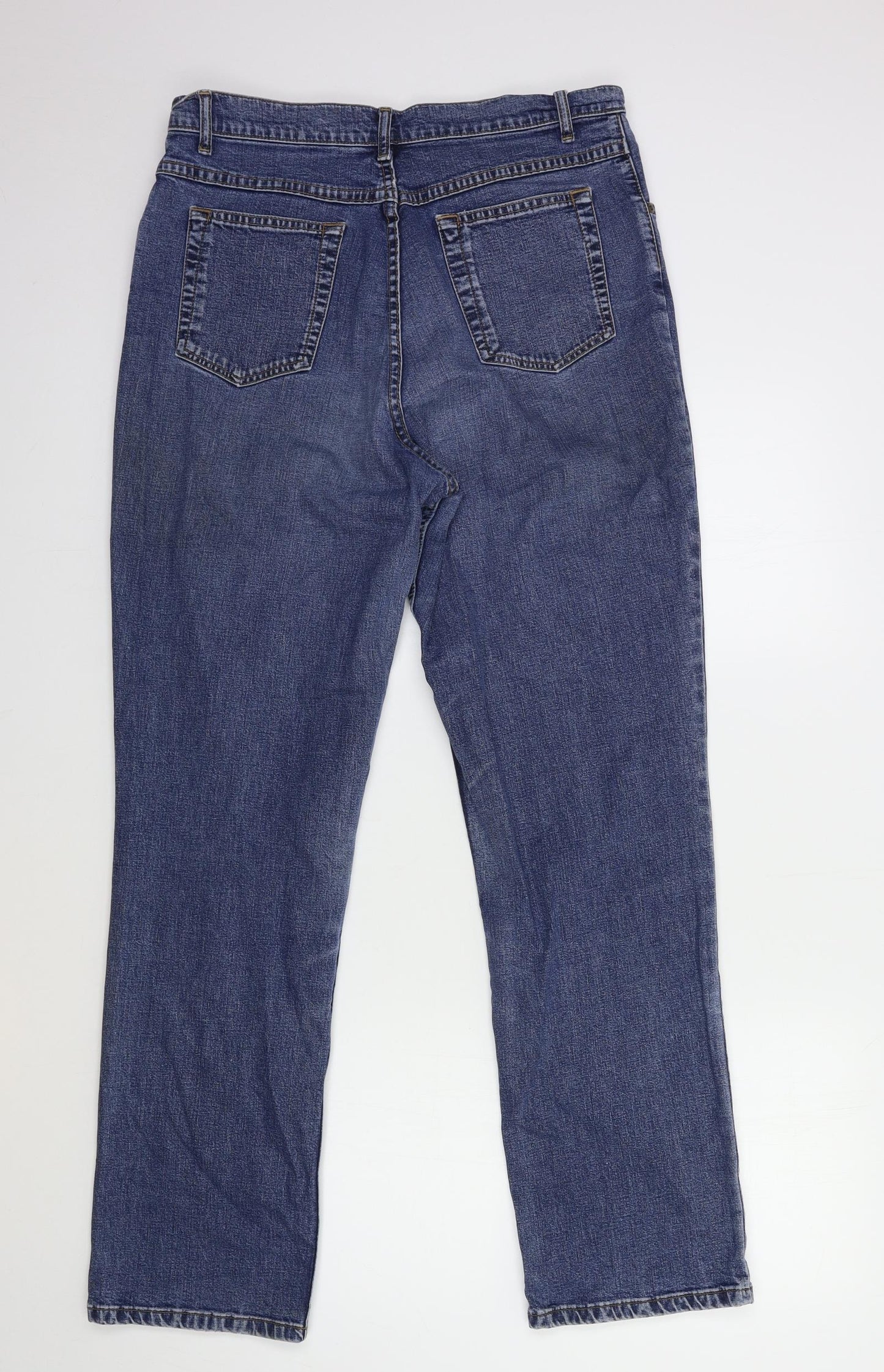 Marks and Spencer Womens Blue  Denim Straight Jeans Size 16 L30 in