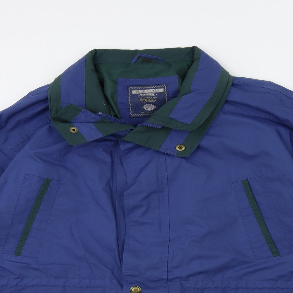 pure style Mens Blue   Overcoat Coat Size M