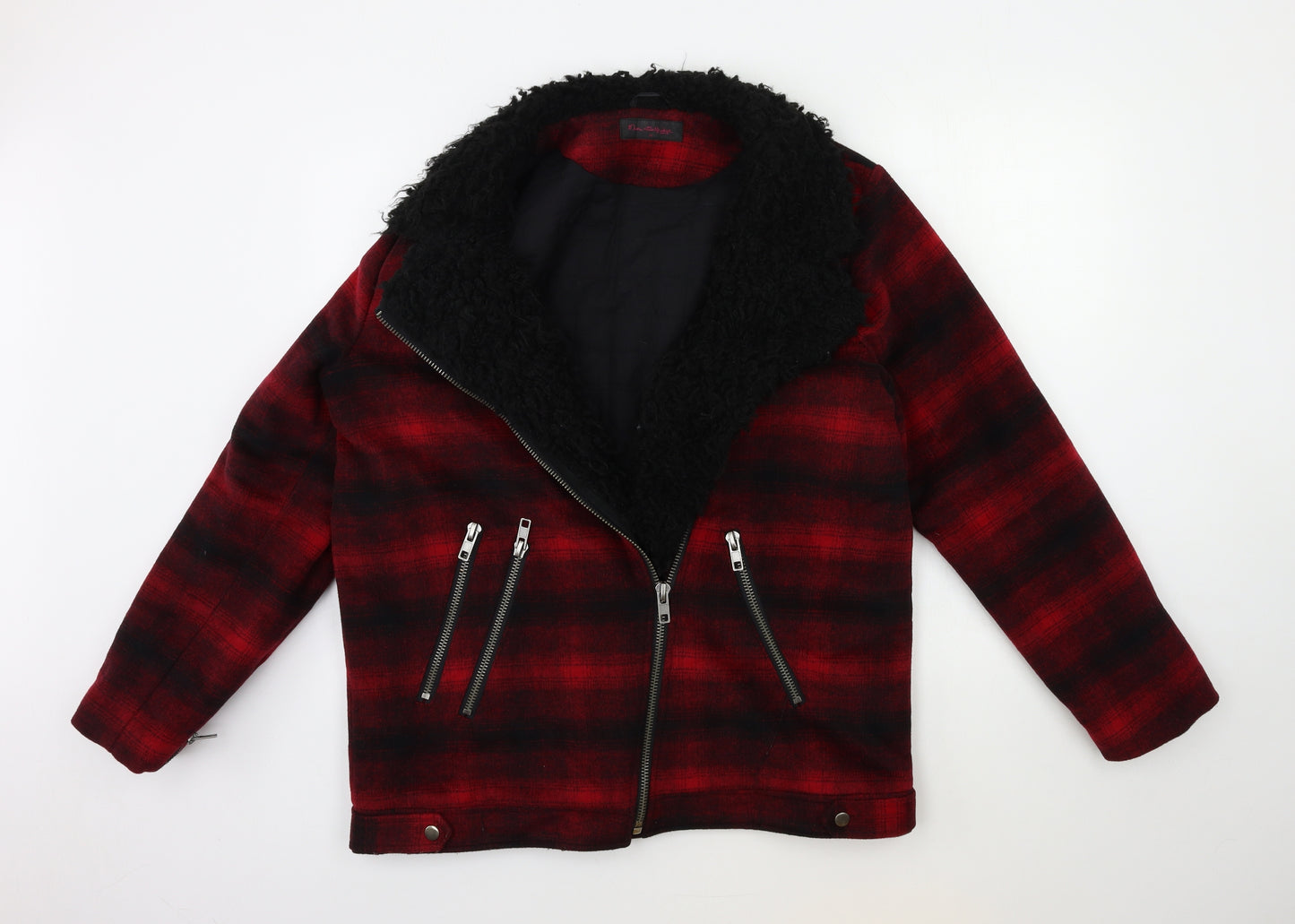 Miss Selfridge Womens Red Check  Jacket  Size 14