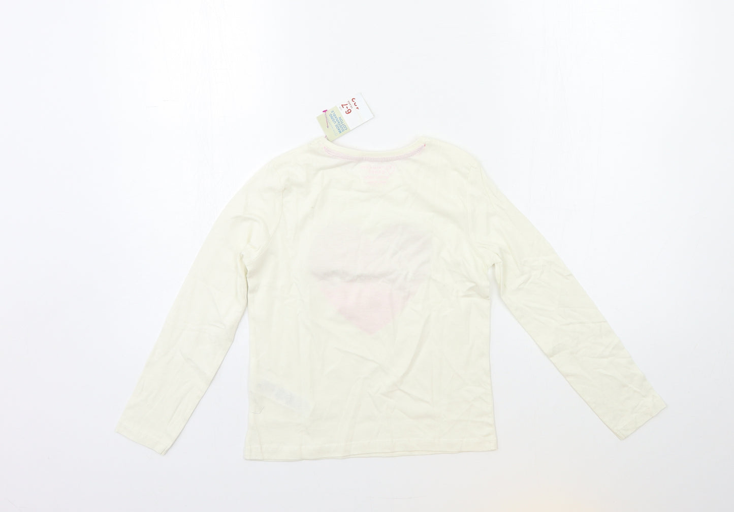 Primark Girls Beige   Basic T-Shirt Size 6-7 Years
