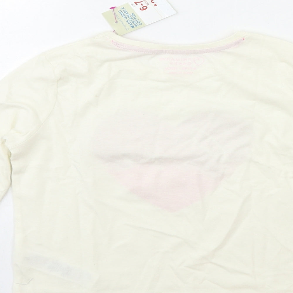 Primark Girls Beige   Basic T-Shirt Size 6-7 Years