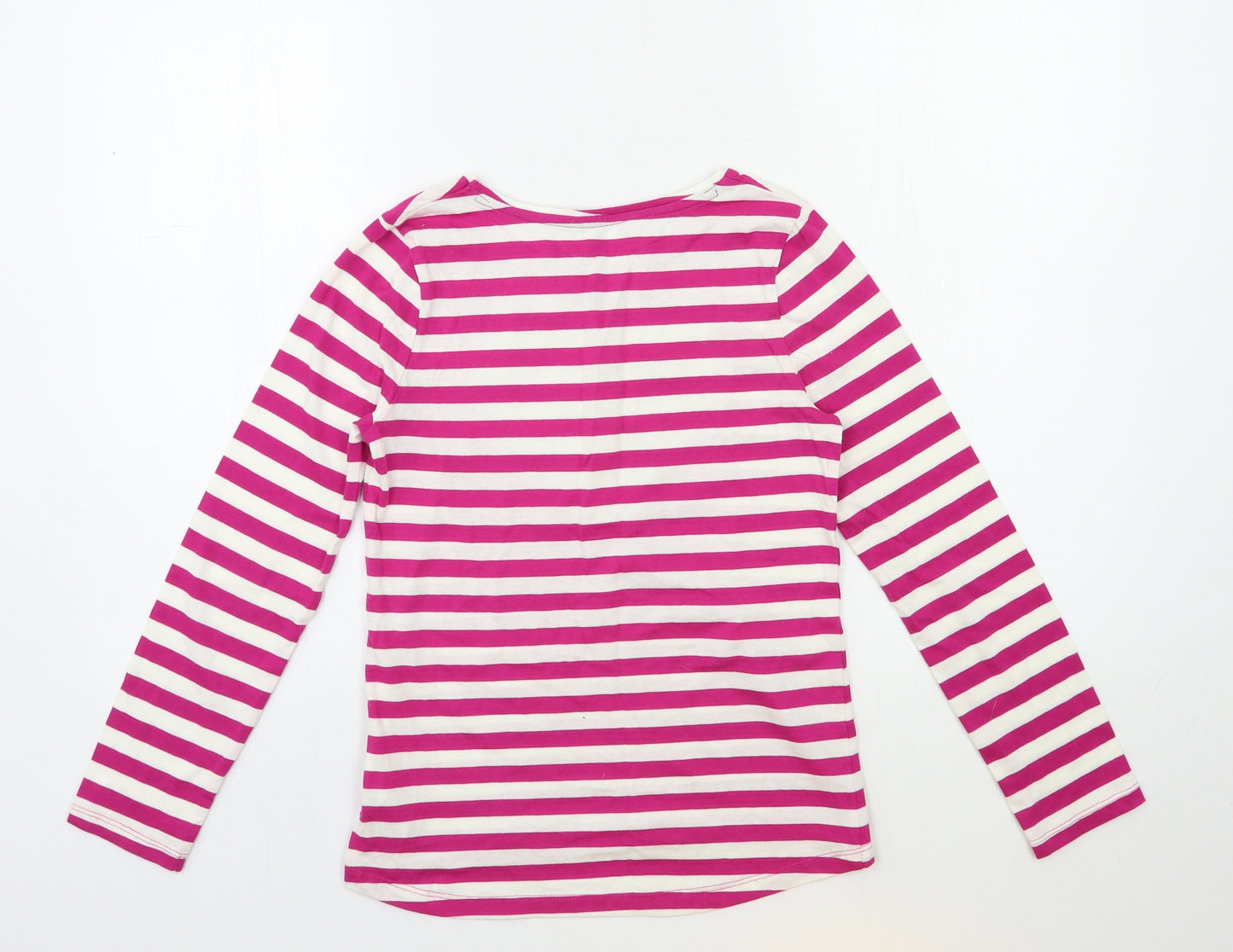 JILIANS CLOSET Girls Pink Striped  Basic T-Shirt Size 11-12 Years