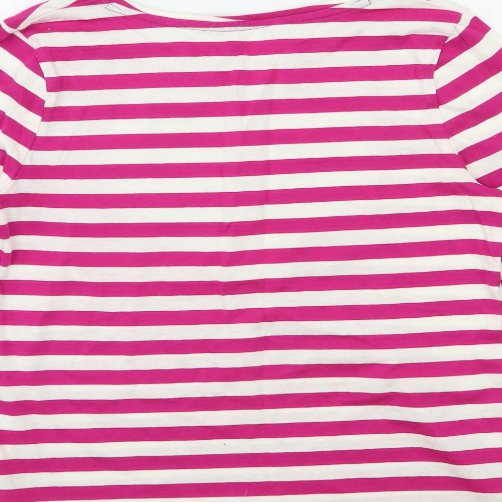 JILIANS CLOSET Girls Pink Striped  Basic T-Shirt Size 11-12 Years