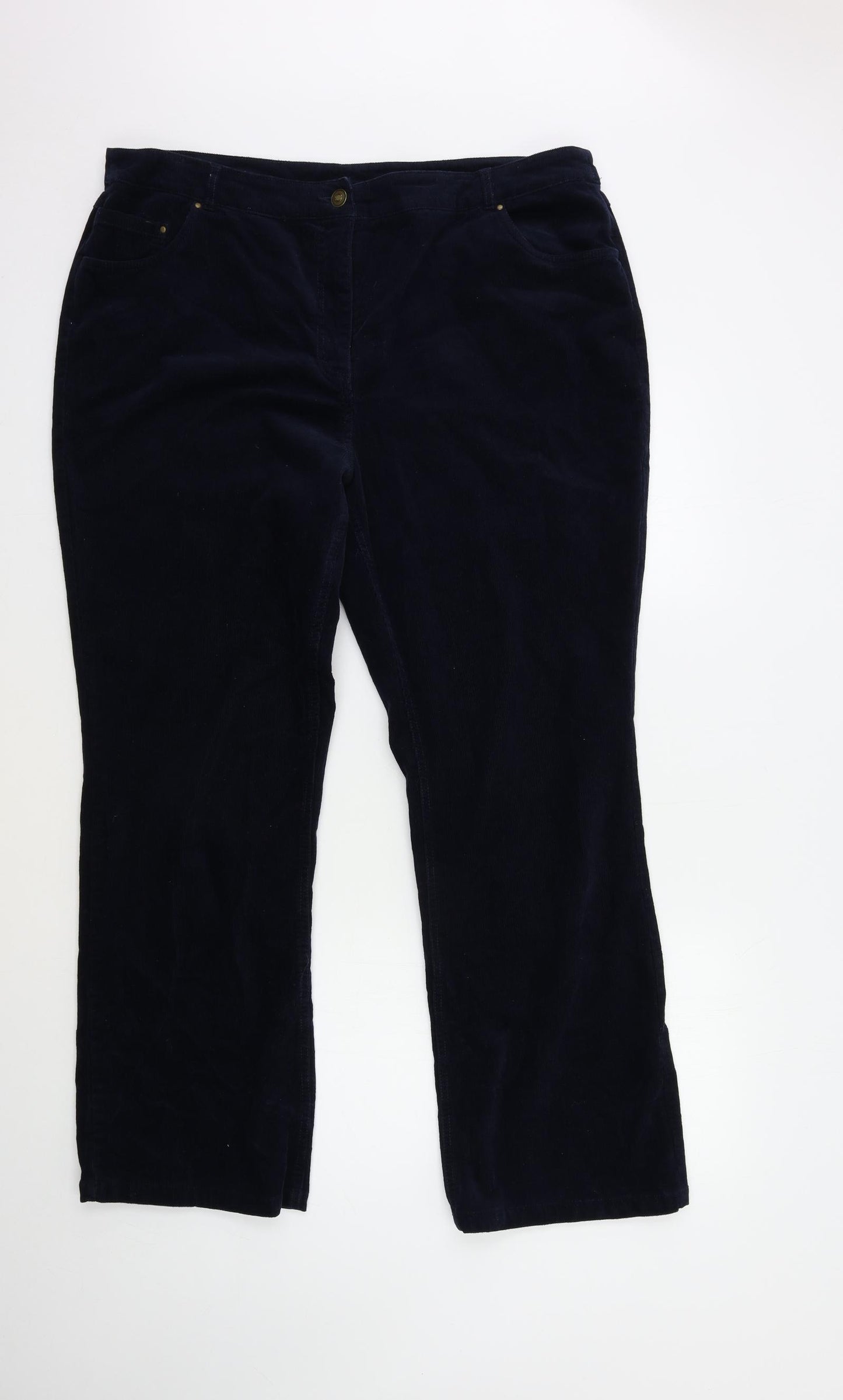 ISLE Womens Blue  Corduroy Trousers  Size 20 L30 in