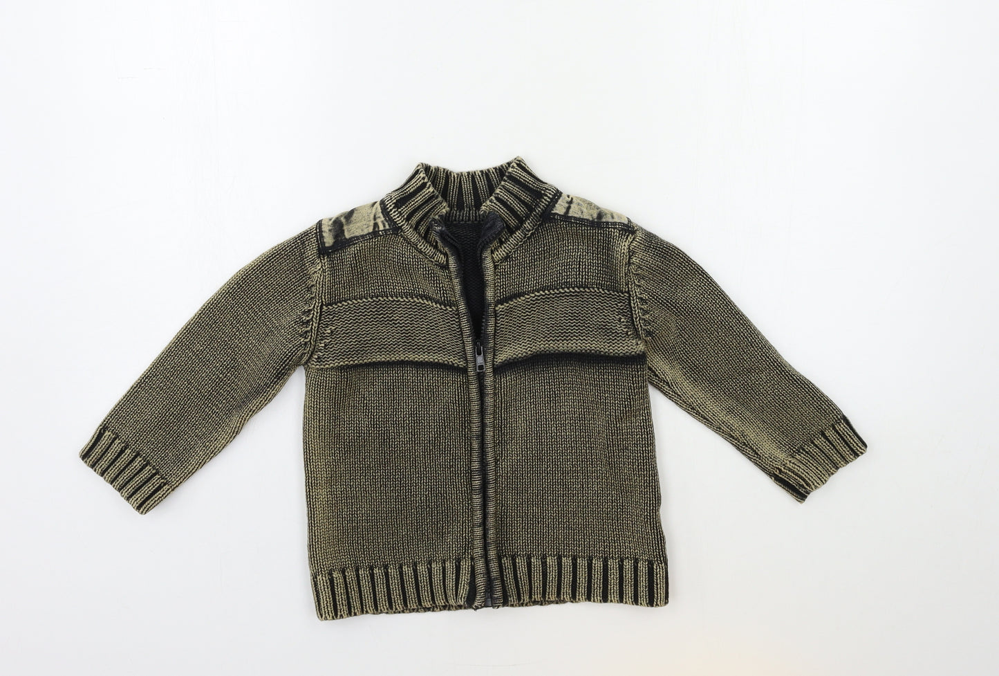 morry mouse Boys Beige  Knit Cardigan Jumper Size 2-3 Years