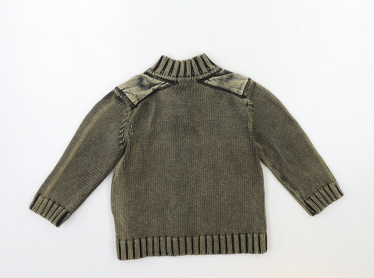 morry mouse Boys Beige  Knit Cardigan Jumper Size 2-3 Years