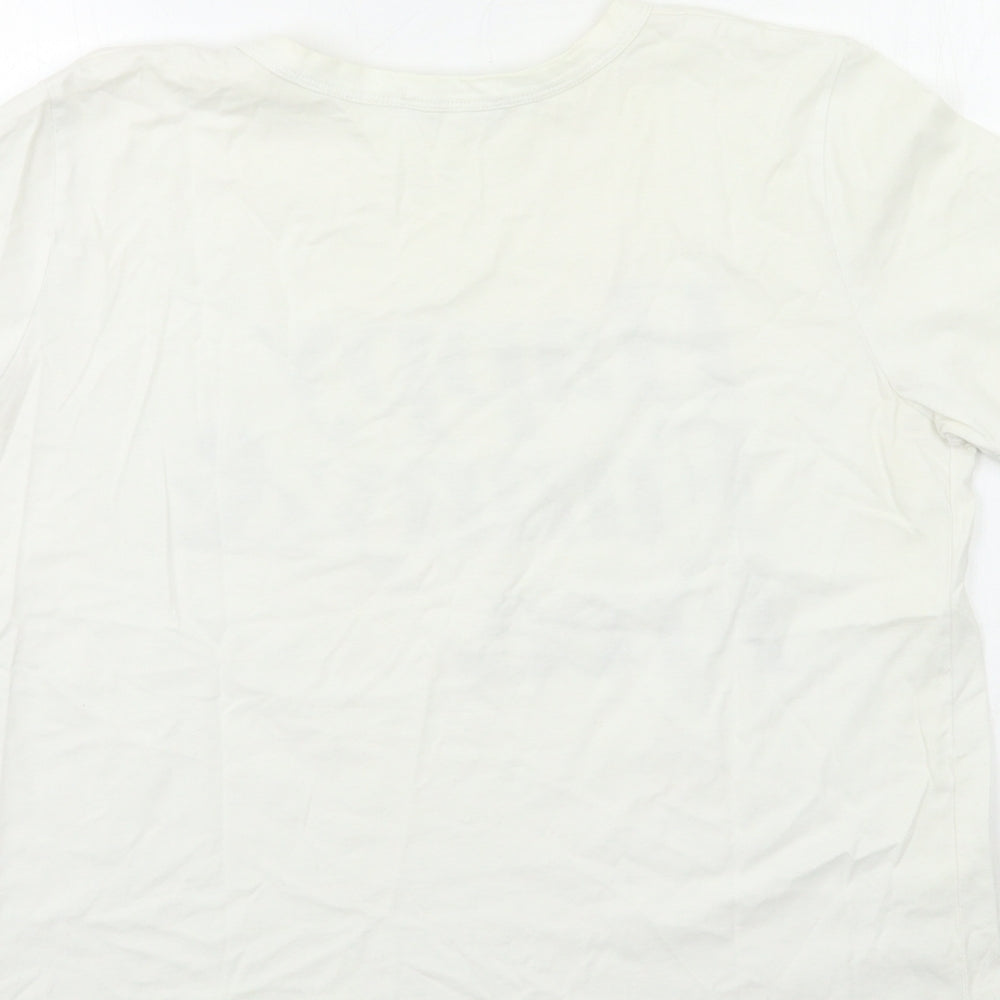 Zara Womens White   Basic T-Shirt Size L  - happy funny & free