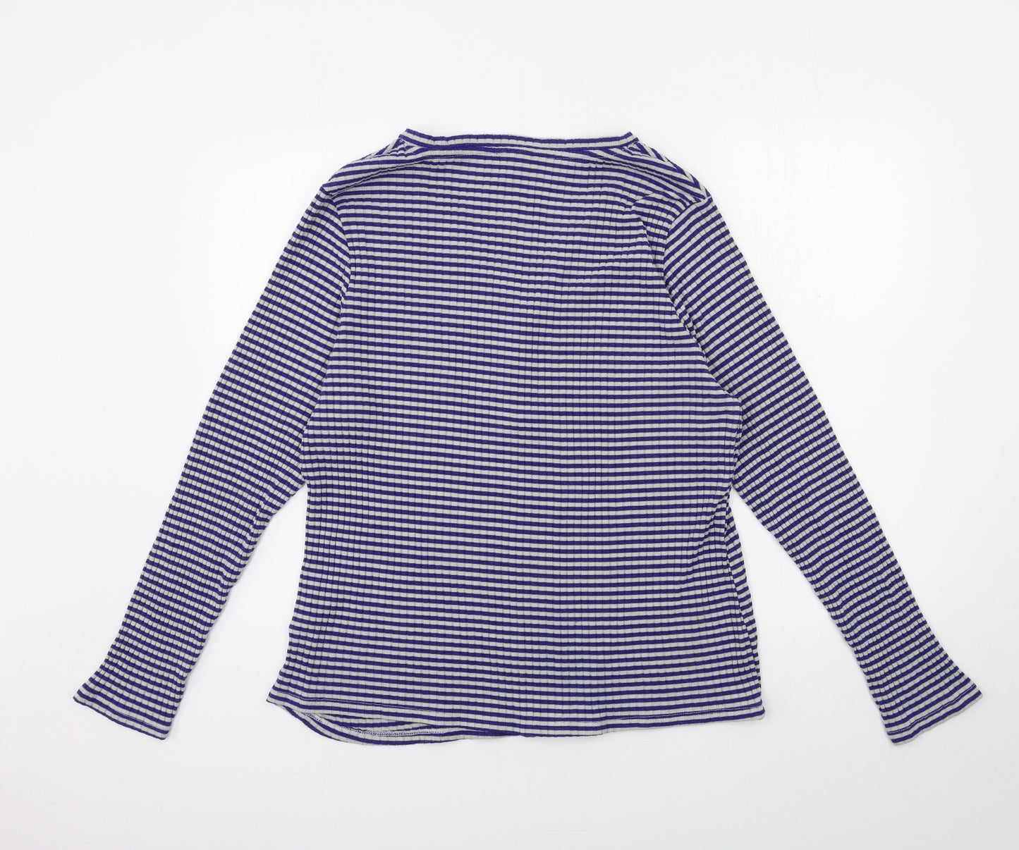Marks and Spencer Womens Blue Striped  Basic T-Shirt Size 22