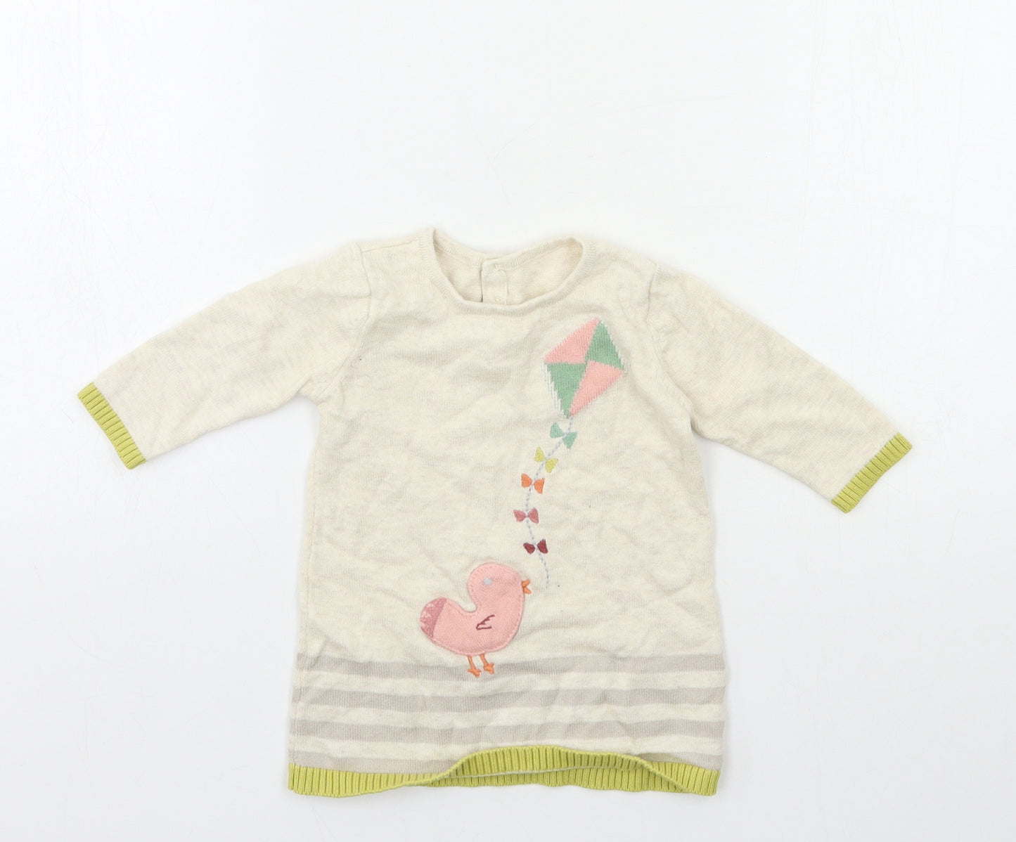 Marks and Spencer Baby Beige  Knit Jumper Dress  Size 0-3 Months