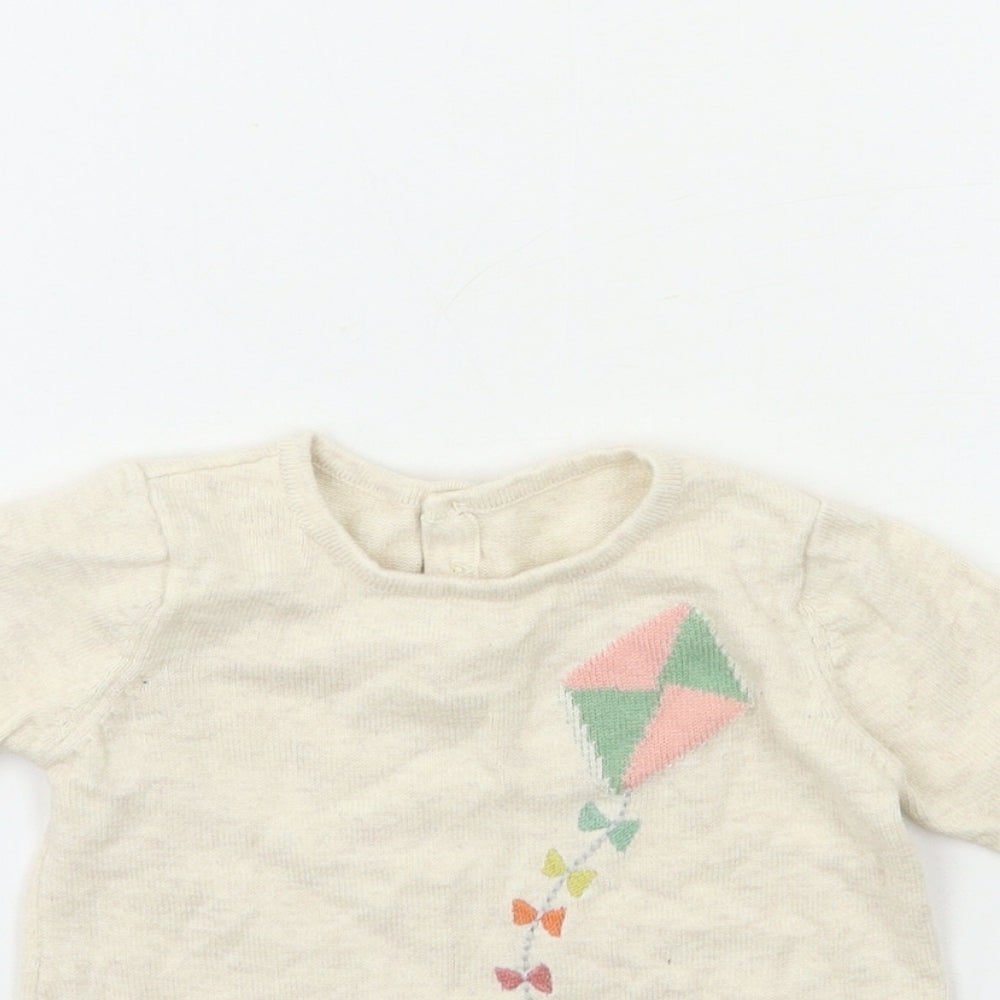 Marks and Spencer Baby Beige  Knit Jumper Dress  Size 0-3 Months