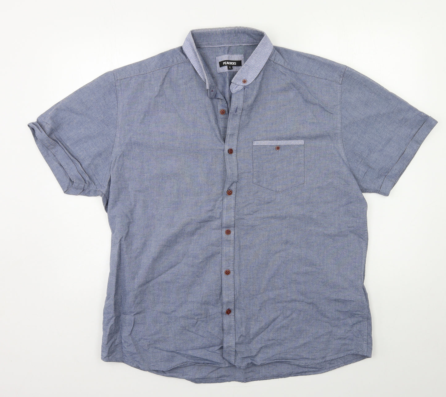 Peacocks Mens Grey    Button-Up Size XL