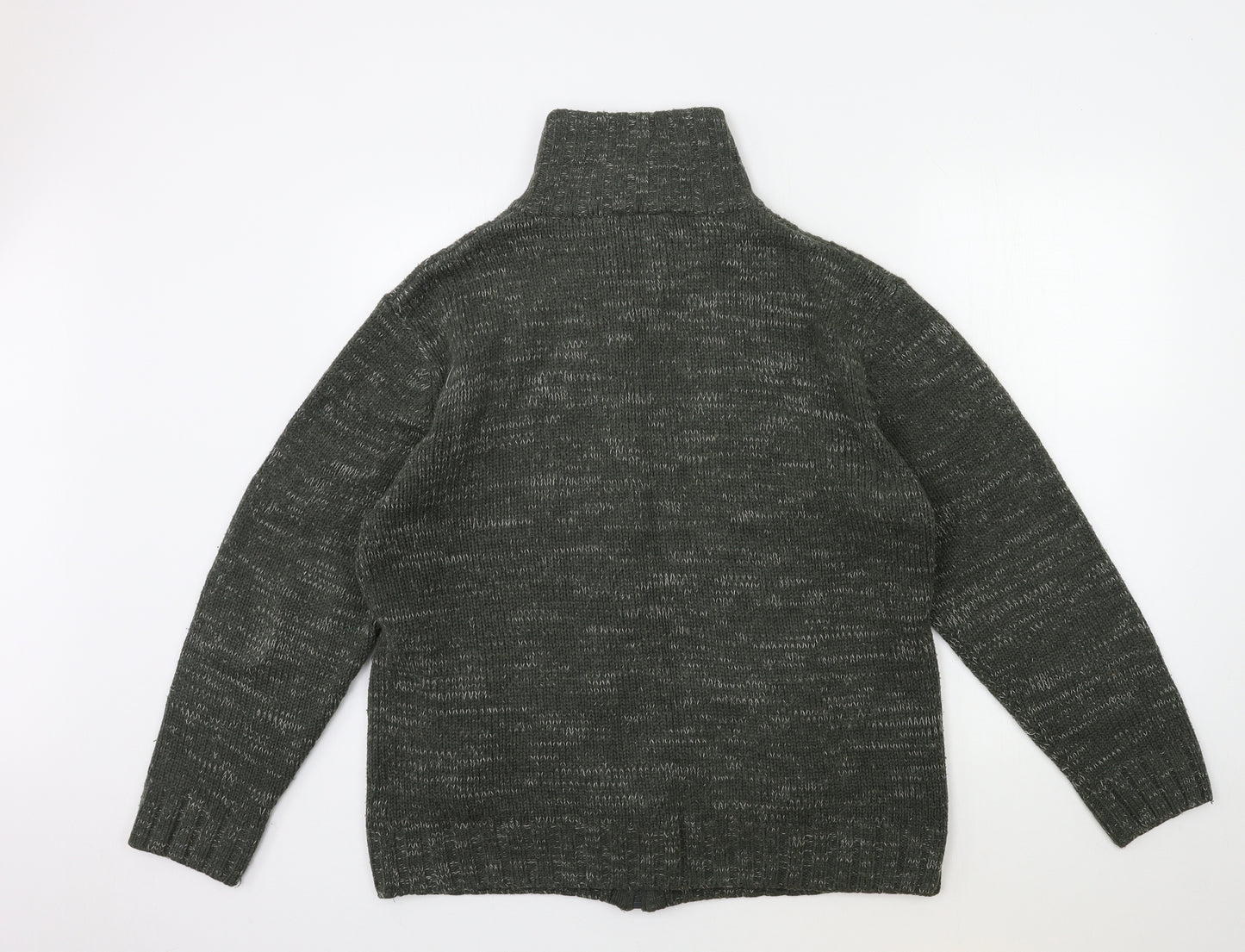 Tom Hagan Mens Green  Knit Cardigan Jumper Size L