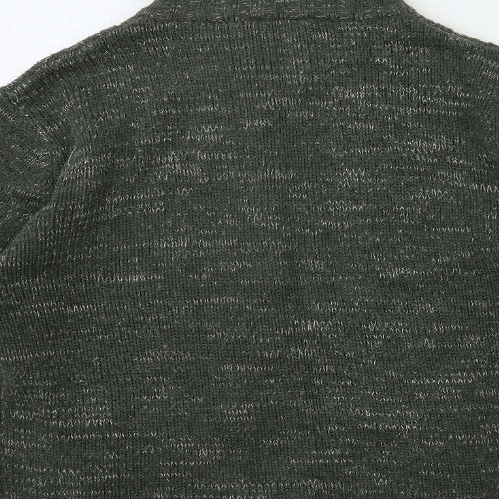 Tom Hagan Mens Green  Knit Cardigan Jumper Size L