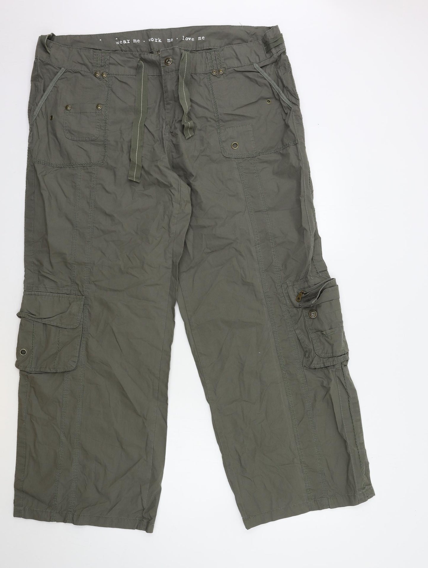New Look Womens Green   Cargo Trousers Size 22 L30 in