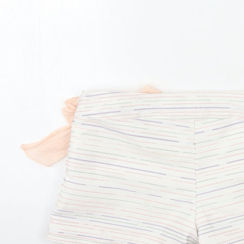 Preworn Girls White Striped  Sailor Shorts Size 10 Years