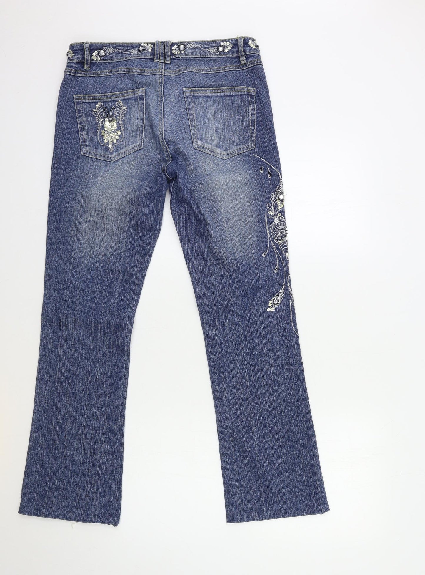 TU Womens Blue  Denim Flared Jeans Size 12 L29 in