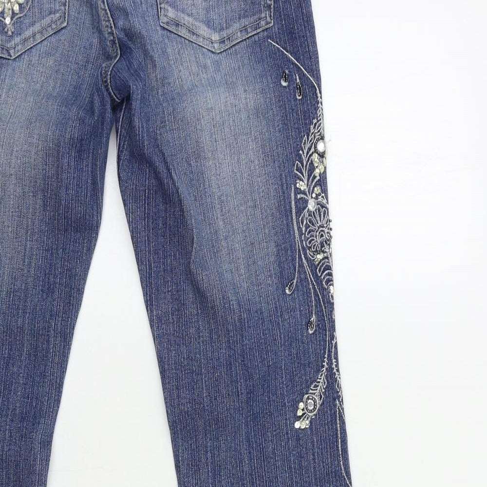 TU Womens Blue  Denim Flared Jeans Size 12 L29 in