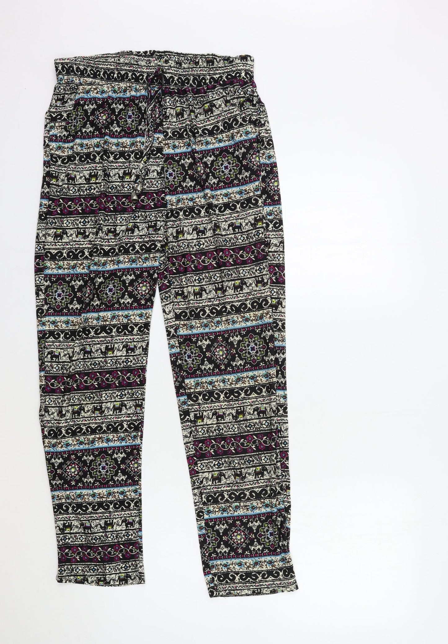 shi sheng Womens Black Geometric  Trousers  Size 28 in L27 in