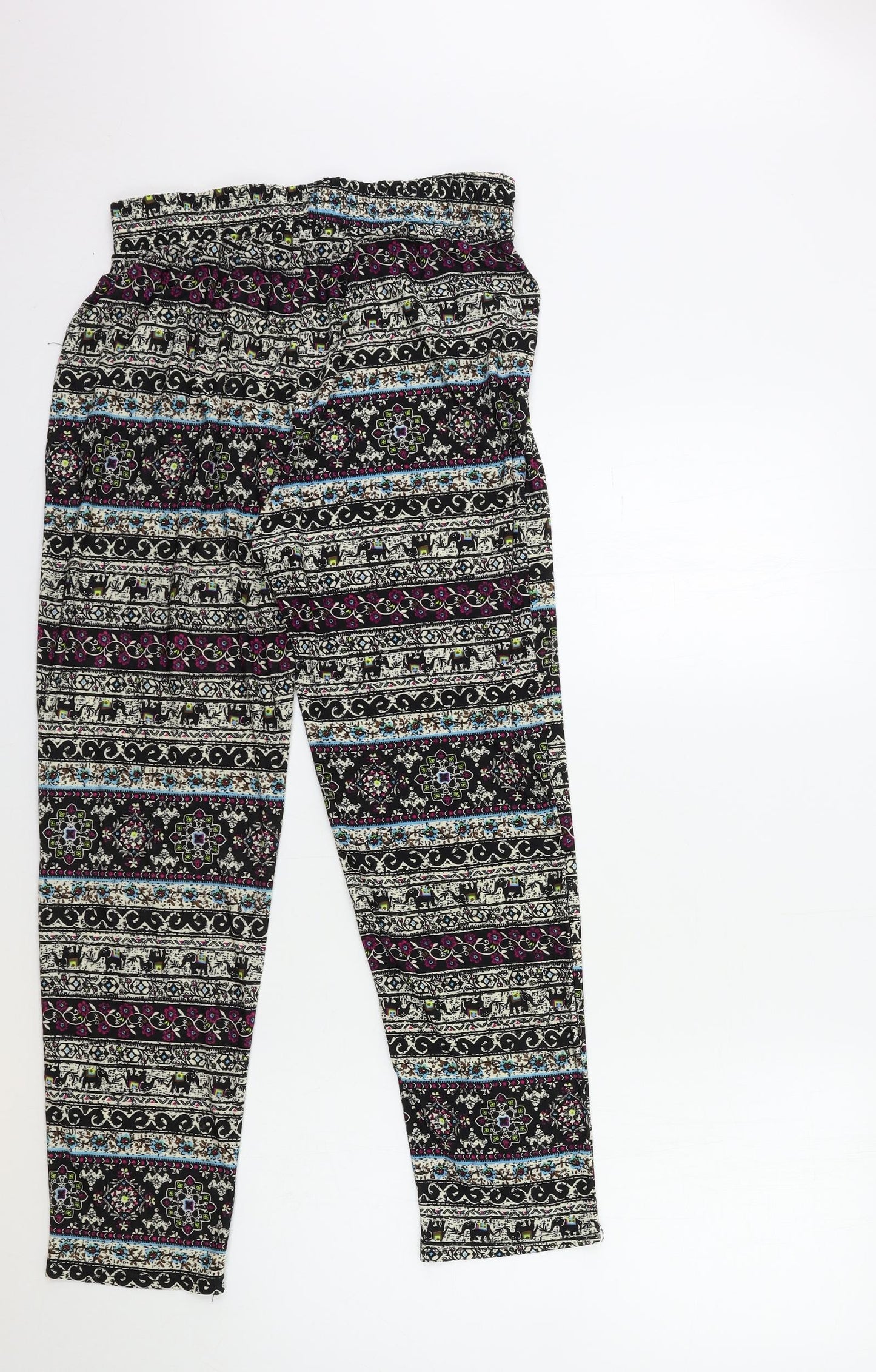 shi sheng Womens Black Geometric  Trousers  Size 28 in L27 in