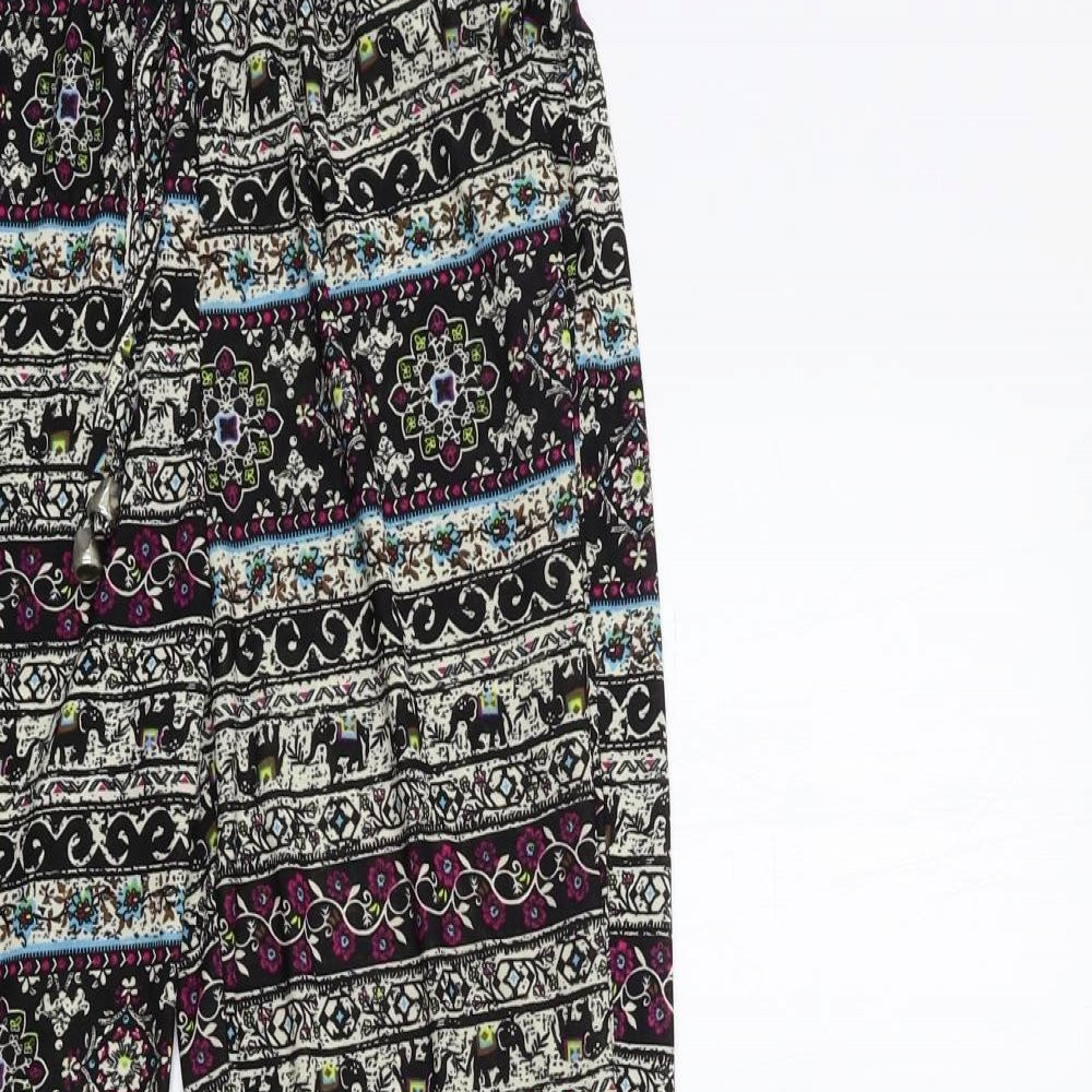 shi sheng Womens Black Geometric  Trousers  Size 28 in L27 in