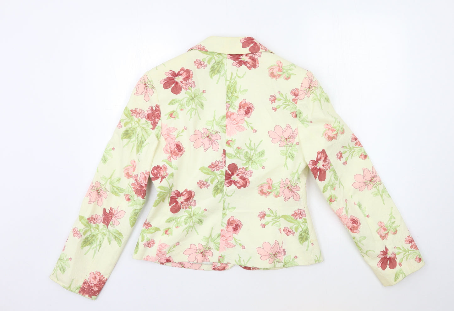 Laura Ashley Womens Beige Floral  Jacket Blazer Size 10