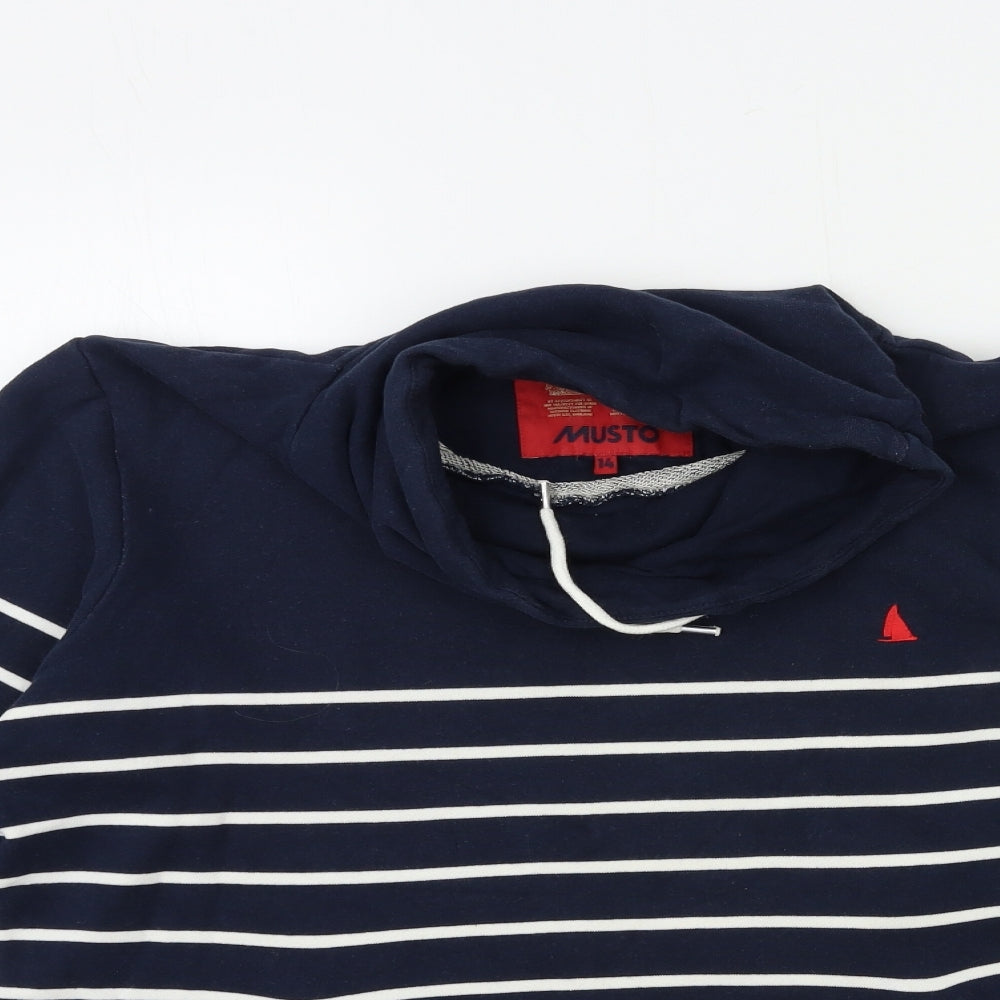 MUSTO Womens Blue Striped  Pullover Jumper Size 14
