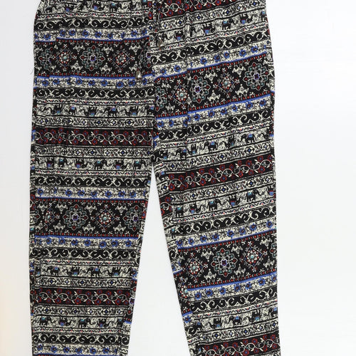 SHE SHENG Womens Black Geometric  Trousers  Size 28 in L27 in