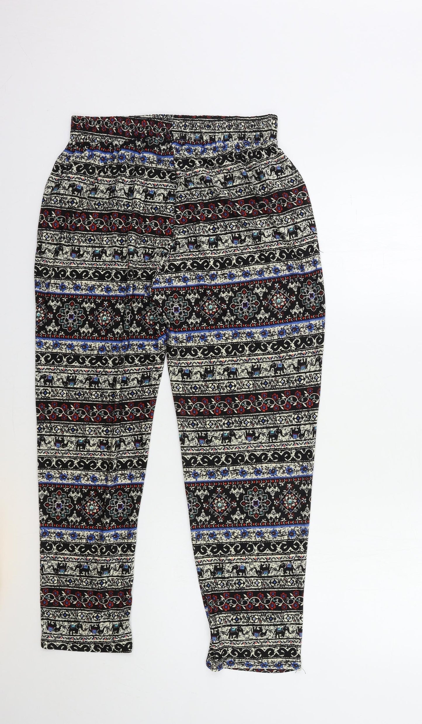 SHE SHENG Womens Black Geometric  Trousers  Size 28 in L27 in