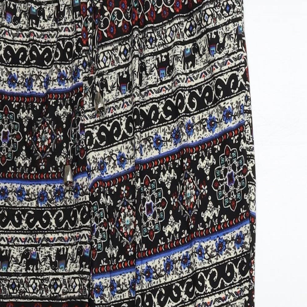 SHE SHENG Womens Black Geometric  Trousers  Size 28 in L27 in