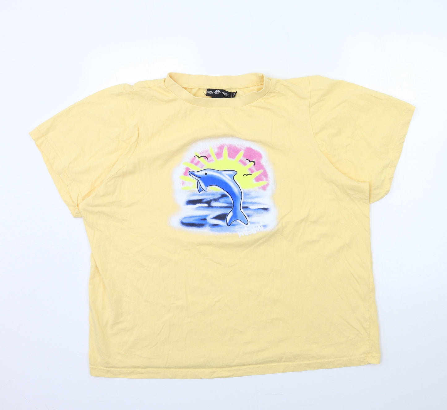 Daisy Street Womens Yellow   Basic T-Shirt Size 20  - Dolphin