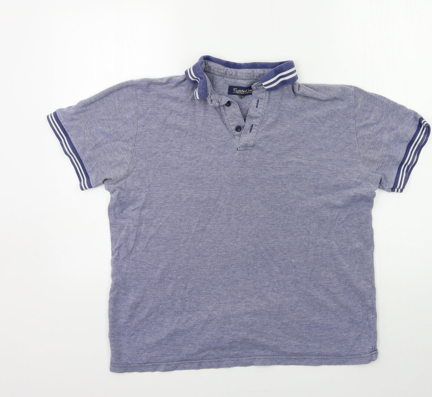 Twisted Soul Mens Blue    Polo Size M