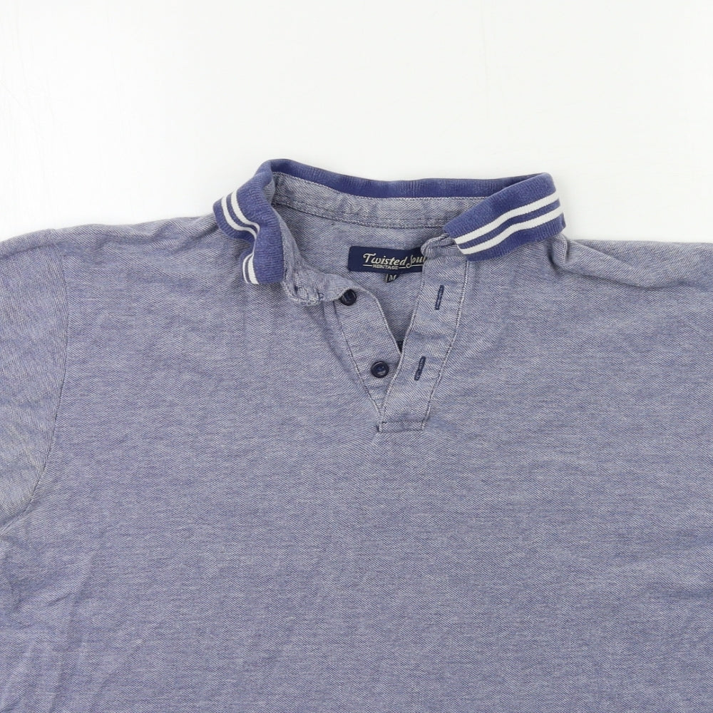 Twisted Soul Mens Blue    Polo Size M