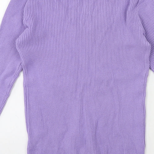 Preworn Womens Purple  Knit Pullover Jumper Size 10