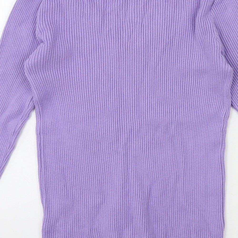 Preworn Womens Purple  Knit Pullover Jumper Size 10
