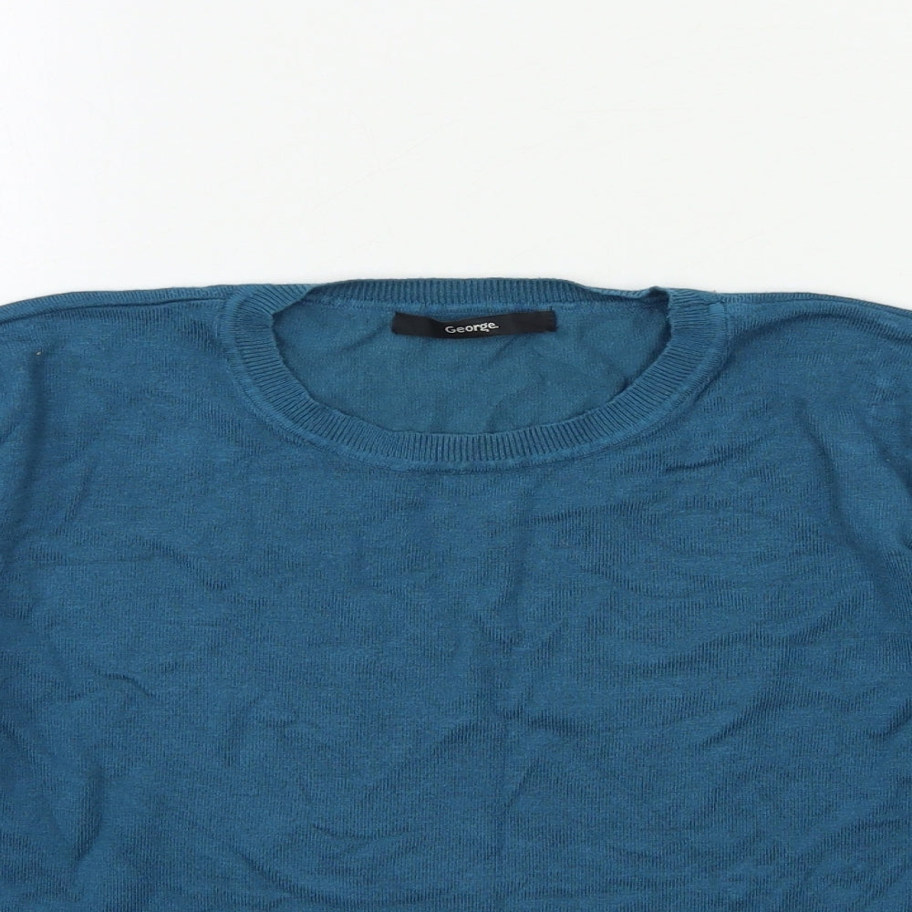 George Womens Blue  Knit Pullover Jumper Size 10