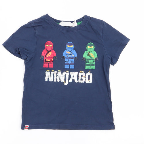 H&M Girls Blue   Basic T-Shirt Size 5-6 Years
