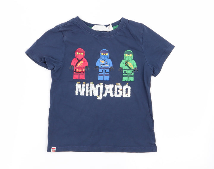 H&M Girls Blue Basic T-Shirt Size 5-6 Years