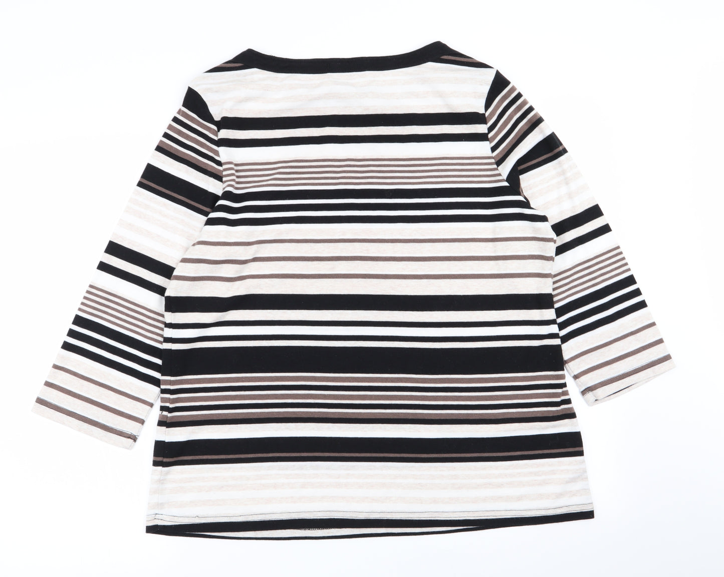 BM Womens Multicoloured Striped  Basic T-Shirt Size L