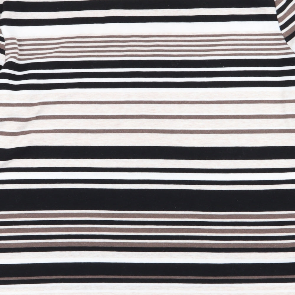 BM Womens Multicoloured Striped  Basic T-Shirt Size L
