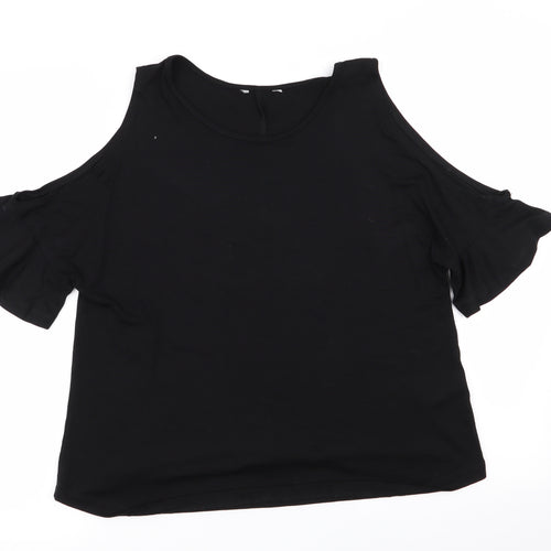 Peacocks Womens Black   Basic T-Shirt Size 12