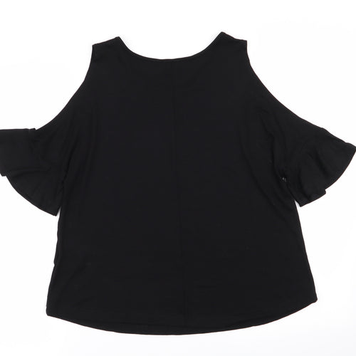 Peacocks Womens Black   Basic T-Shirt Size 12
