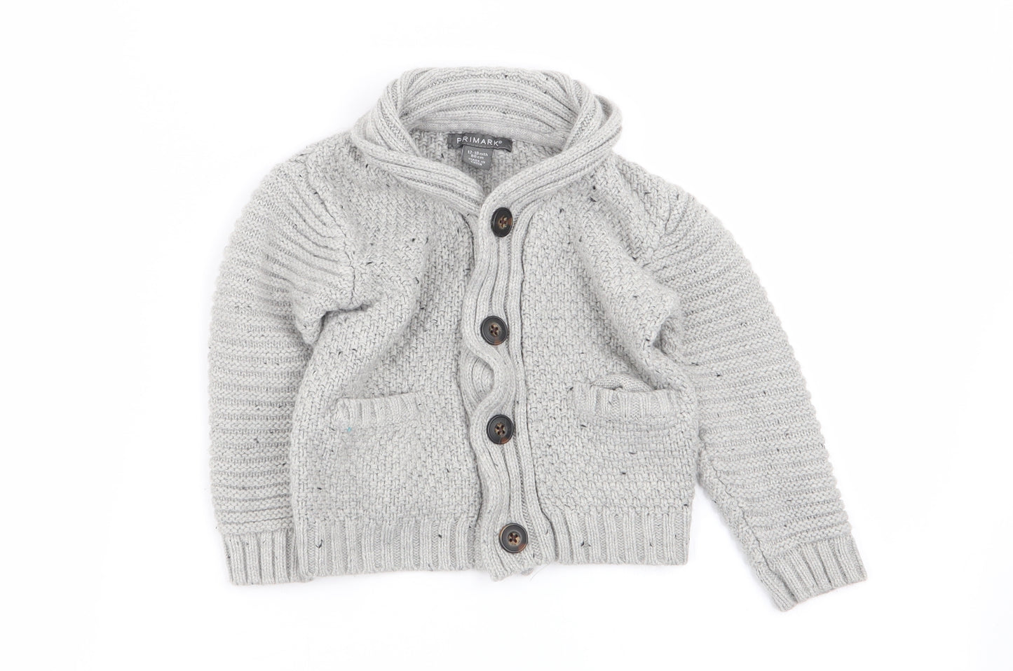 Primark Boys Grey   Cardigan Jumper Size 12-18 Months