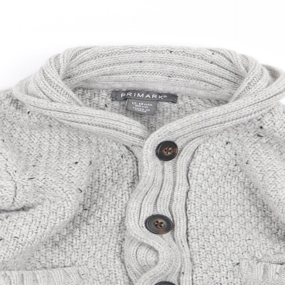 Primark Boys Grey   Cardigan Jumper Size 12-18 Months