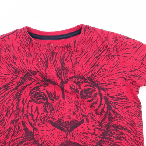 John Lewis Boys Red Animal Print  Basic T-Shirt Size 4 Years