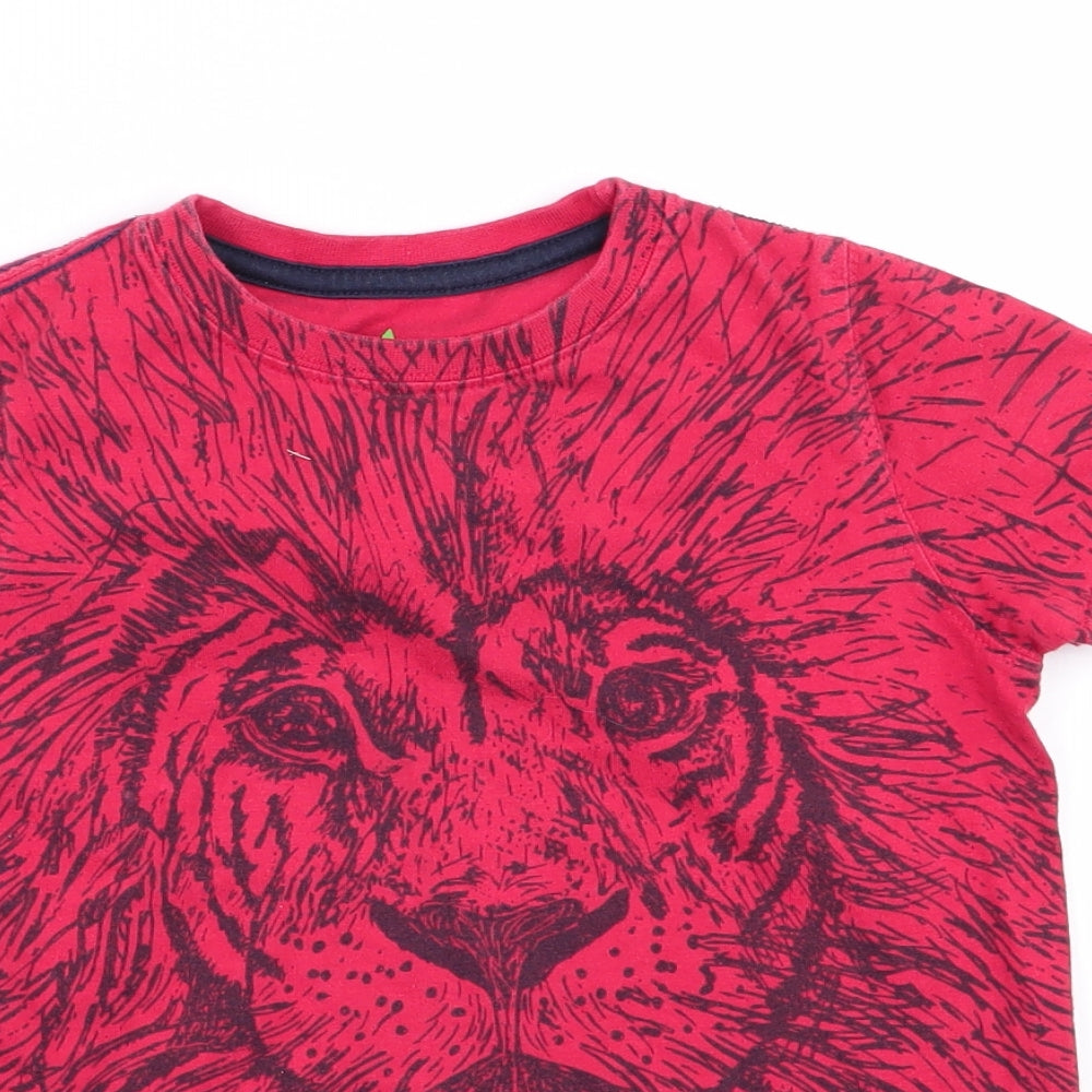 John Lewis Boys Red Animal Print  Basic T-Shirt Size 4 Years