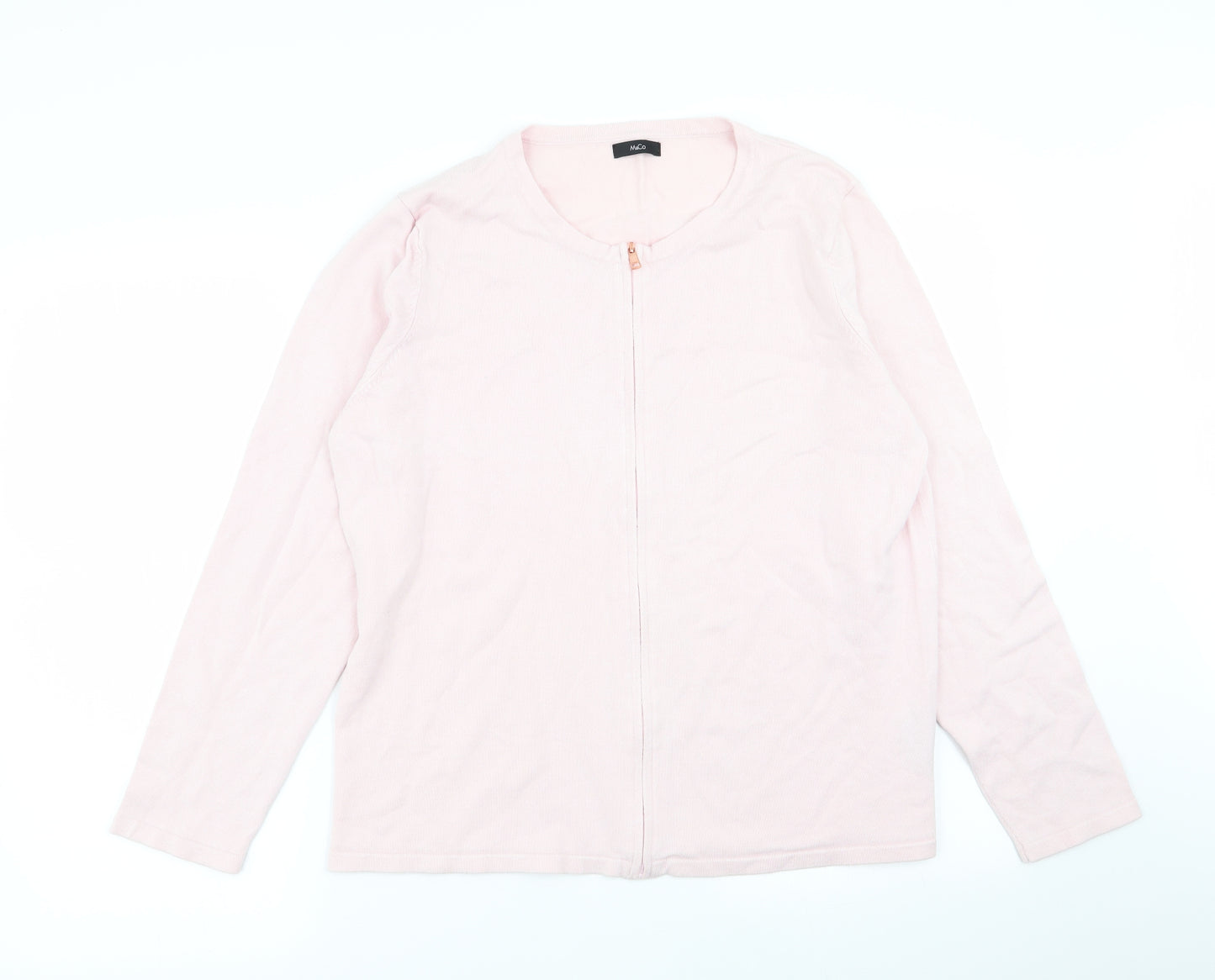 M&Co Womens Pink   Full Zip Jumper Size 20