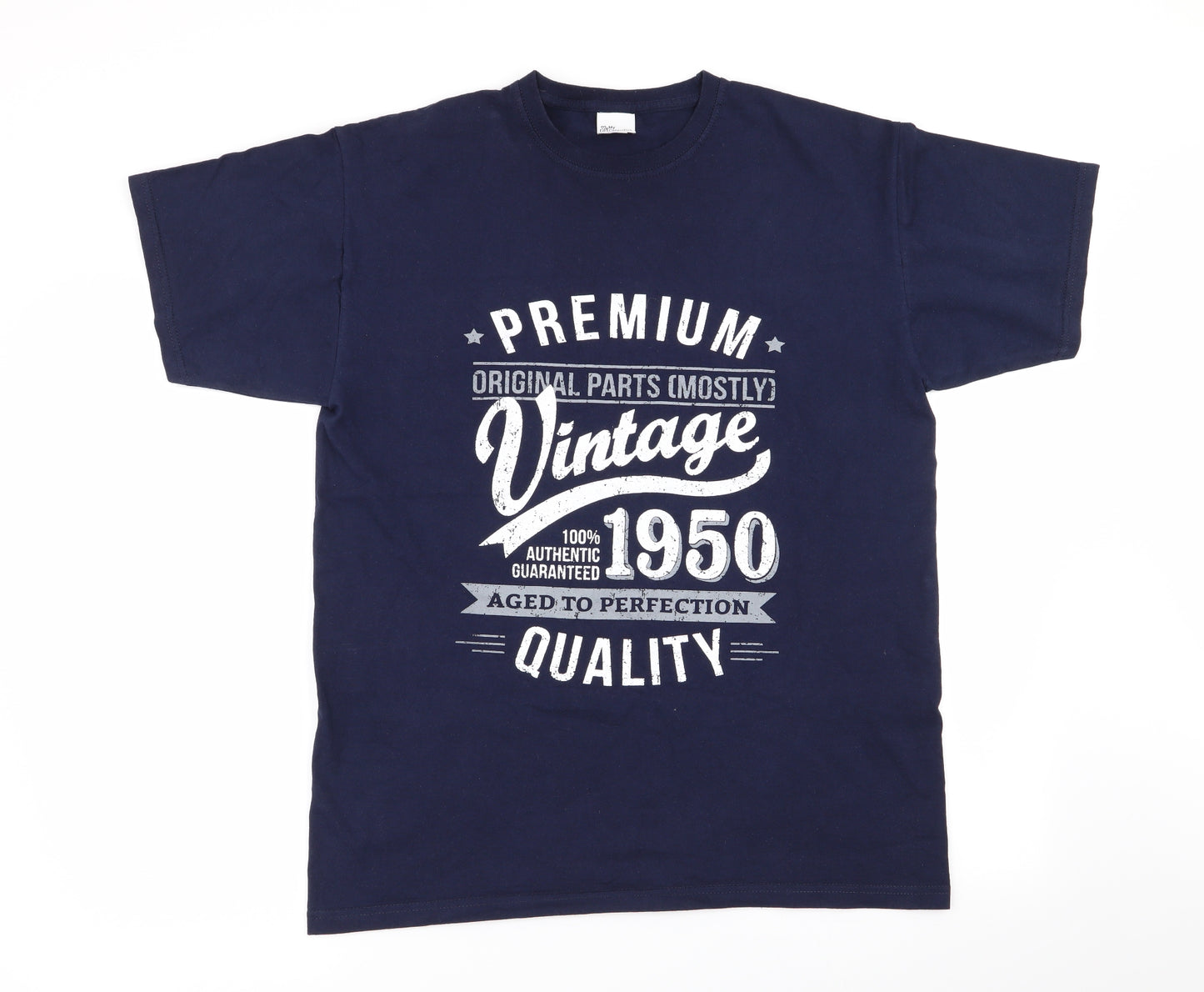 premium vintage Mens Blue    T-Shirt Size L