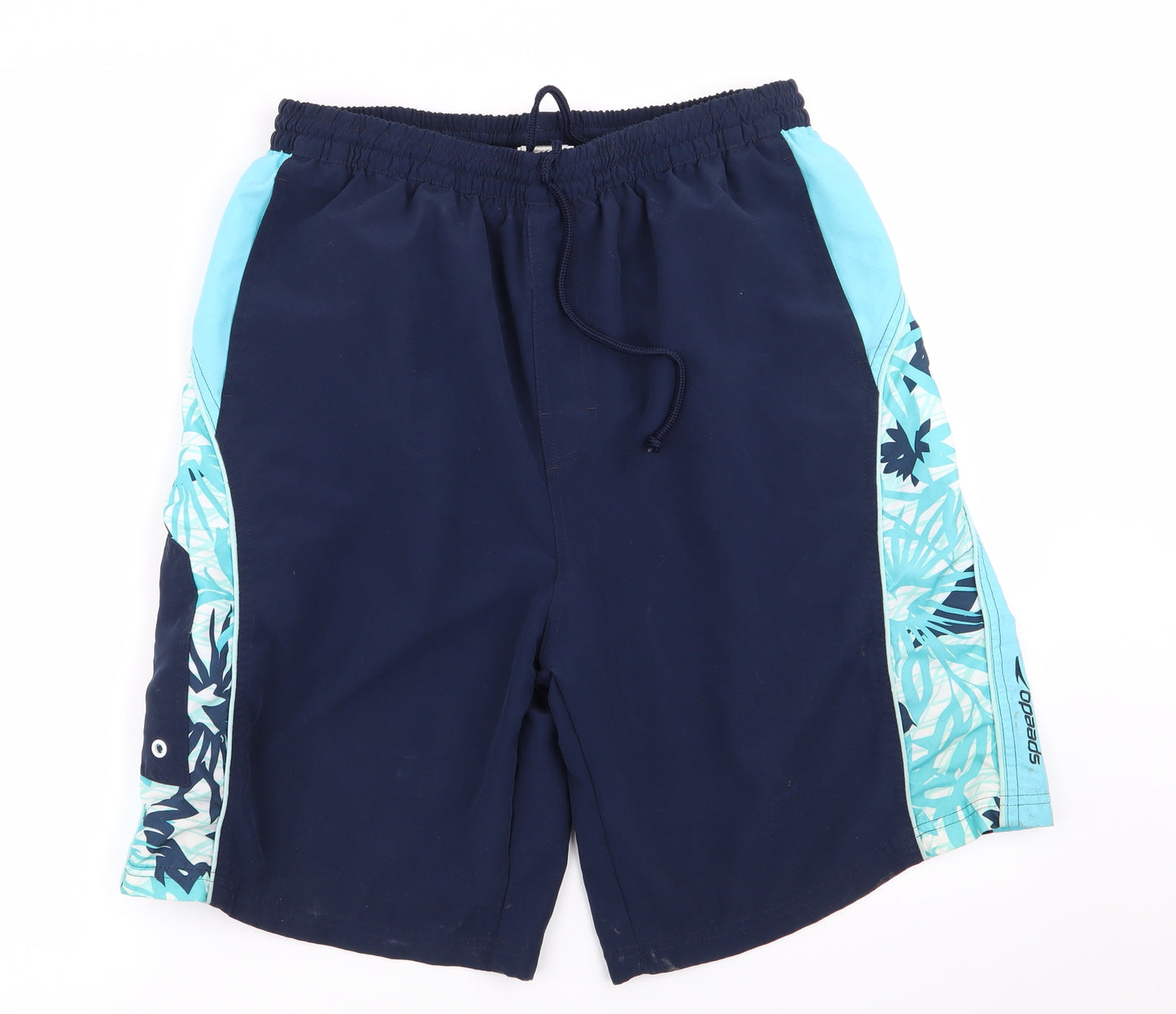 Speedo Mens Blue Floral  Sweat Shorts Size XL - Stretch waistband